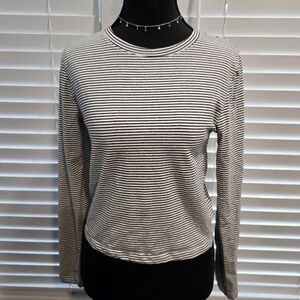 Striped Black and White Women's Long Sleeve Top • NWOT